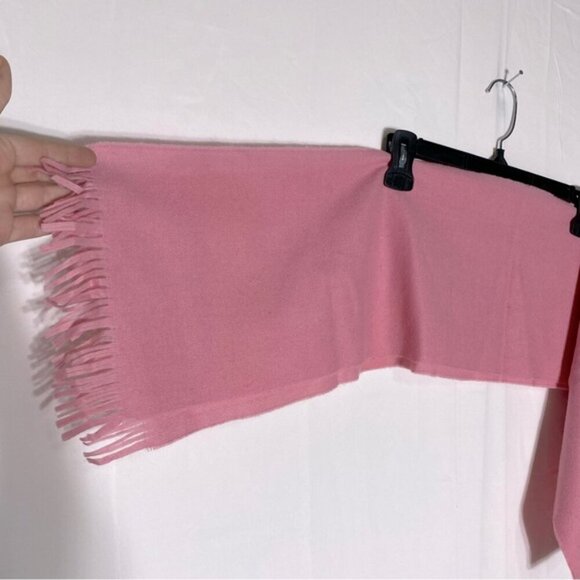 Vintage Pendleton Pink 100% Virgin Wool Long Scarf With Fringe - Picture 7 of 16